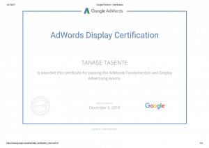 Certificari Google Display   